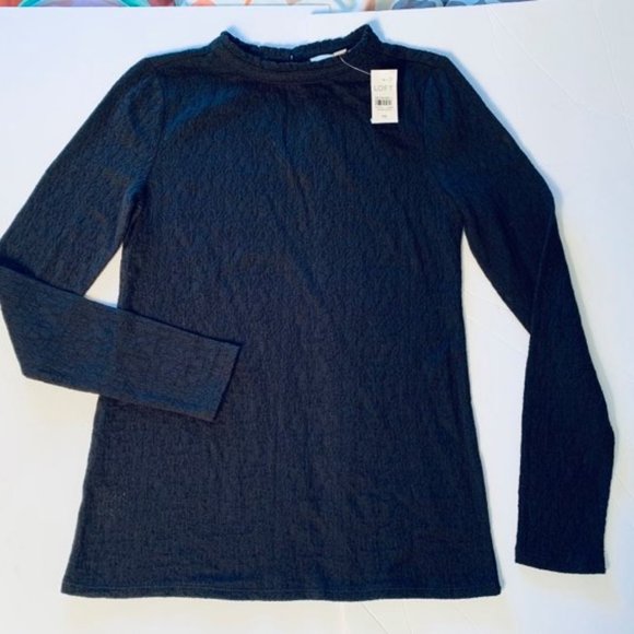 Black Lace Top Blouse by LOFT Size XS NWTGS - Picture 2 of 6